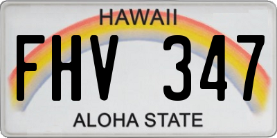 HI license plate FHV347