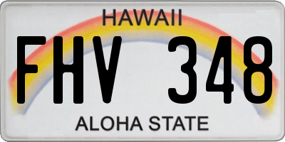 HI license plate FHV348