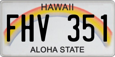 HI license plate FHV351