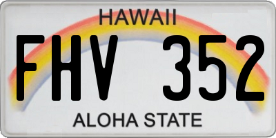 HI license plate FHV352