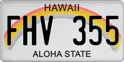 HI license plate FHV355