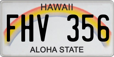 HI license plate FHV356