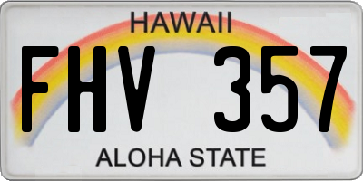 HI license plate FHV357