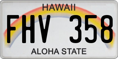 HI license plate FHV358
