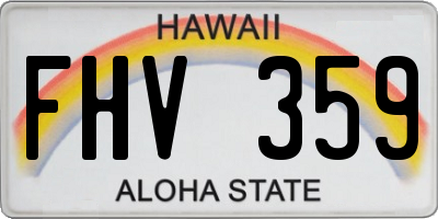 HI license plate FHV359