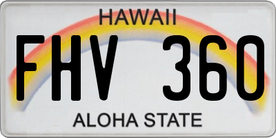 HI license plate FHV360