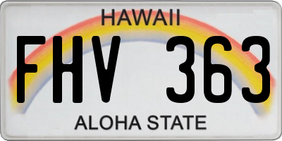HI license plate FHV363