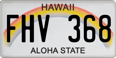HI license plate FHV368