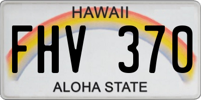 HI license plate FHV370