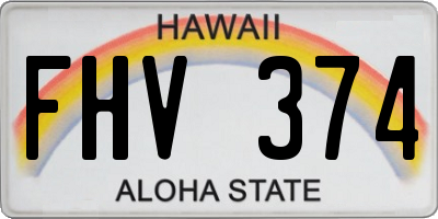HI license plate FHV374