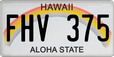 HI license plate FHV375