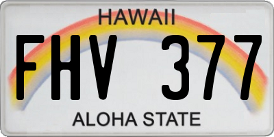 HI license plate FHV377