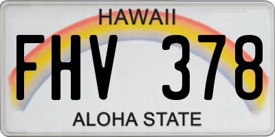HI license plate FHV378