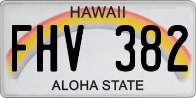 HI license plate FHV382