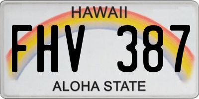 HI license plate FHV387