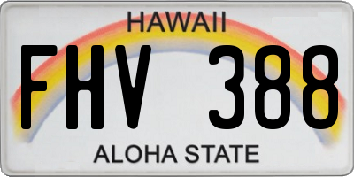 HI license plate FHV388