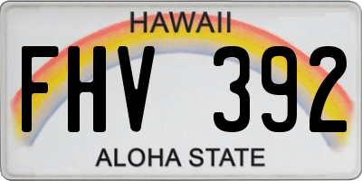 HI license plate FHV392