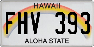 HI license plate FHV393