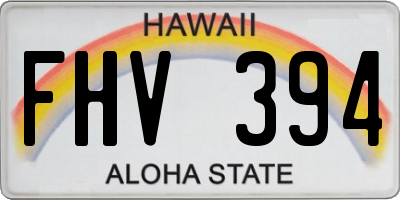 HI license plate FHV394