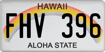 HI license plate FHV396