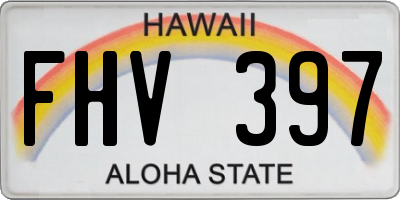 HI license plate FHV397