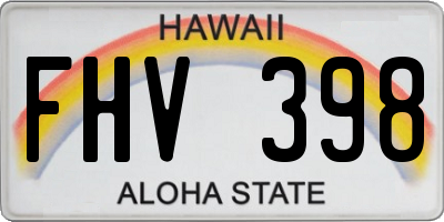 HI license plate FHV398