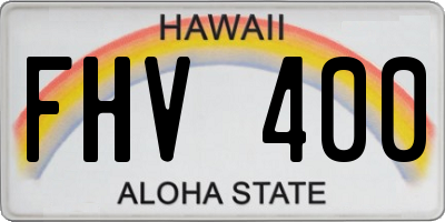 HI license plate FHV400