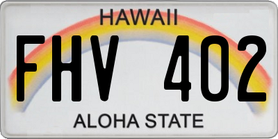 HI license plate FHV402