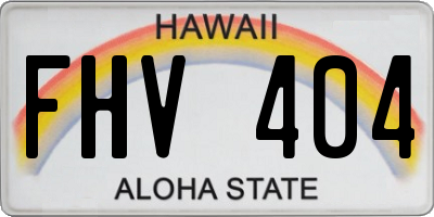 HI license plate FHV404