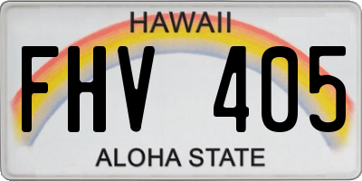 HI license plate FHV405