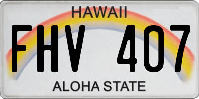 HI license plate FHV407