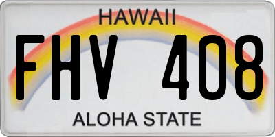 HI license plate FHV408