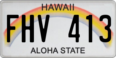 HI license plate FHV413