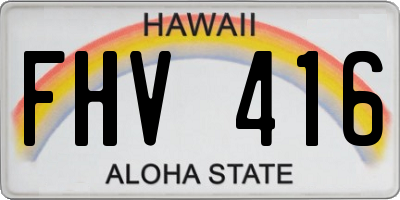 HI license plate FHV416