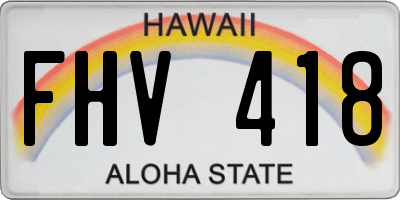 HI license plate FHV418