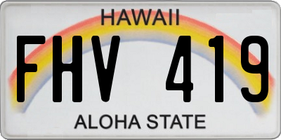 HI license plate FHV419
