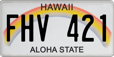 HI license plate FHV421
