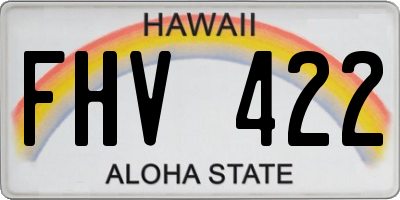 HI license plate FHV422