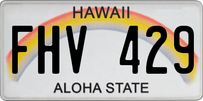 HI license plate FHV429