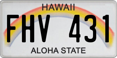 HI license plate FHV431