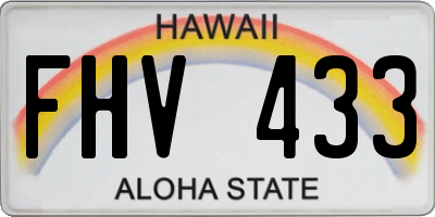 HI license plate FHV433