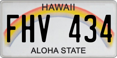 HI license plate FHV434