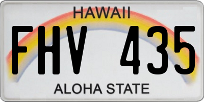 HI license plate FHV435