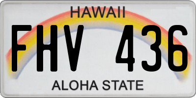 HI license plate FHV436