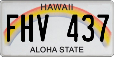 HI license plate FHV437