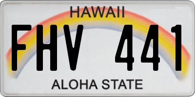 HI license plate FHV441
