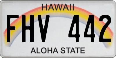 HI license plate FHV442