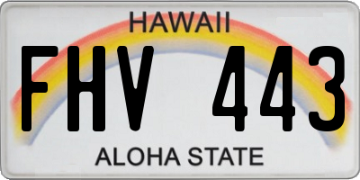 HI license plate FHV443