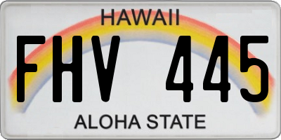 HI license plate FHV445