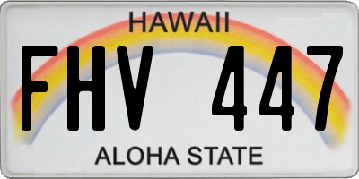 HI license plate FHV447